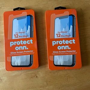 2 x glass cell phone screen protectors for iPhone 12 Pro Max